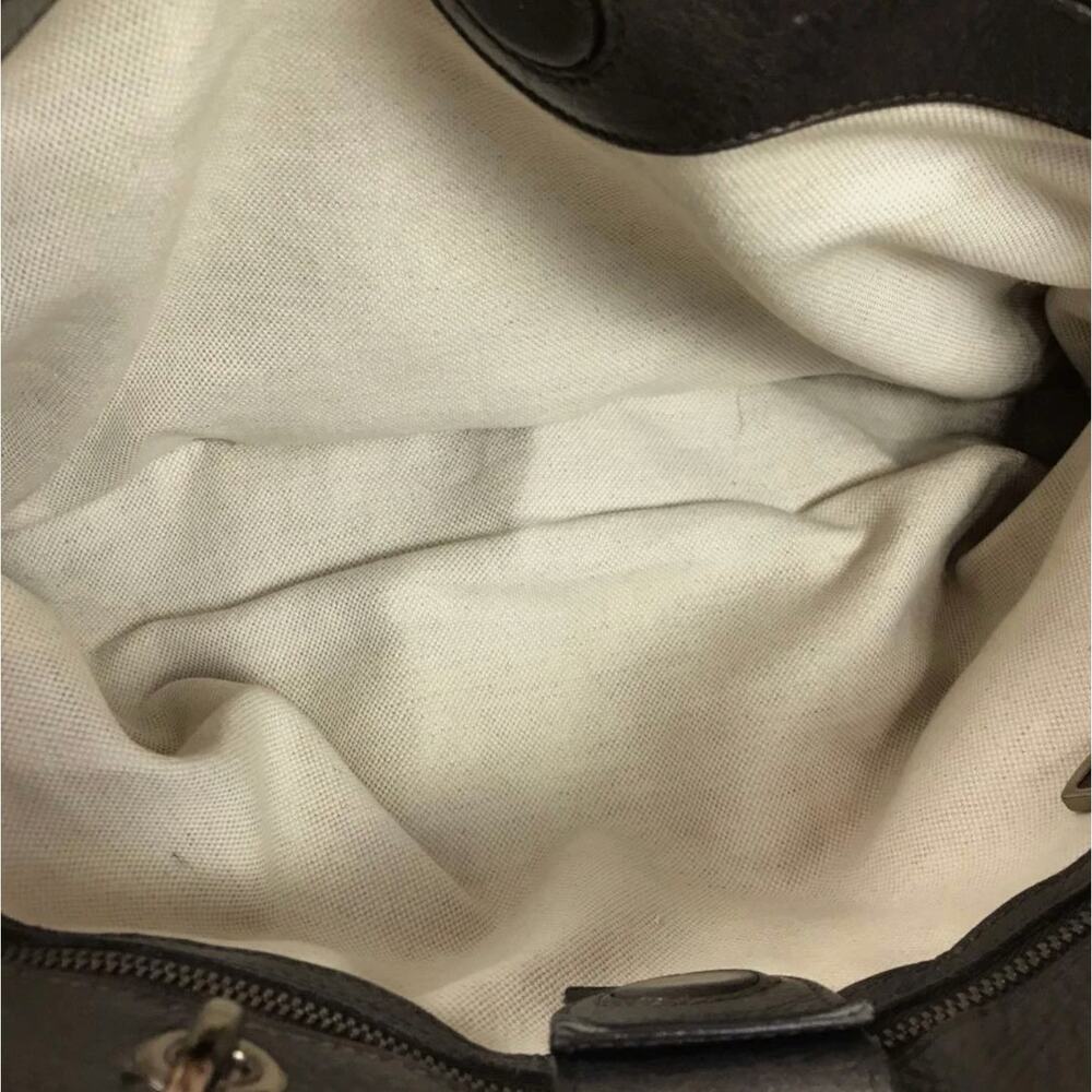 Gucci Bamboo Shopper Tote Bag Bronze-Toned Python Skin Black Bamboo Handle EUC - Picture 12 of 14